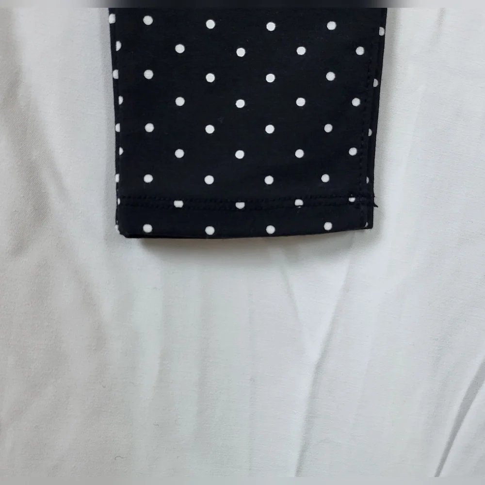 Childrens Place Girls Black‎ White Polka Dot Full Length Leggings 10 New
